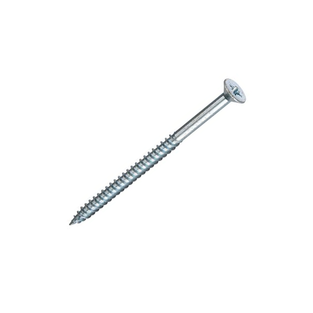 10 X 1.1/2" - (5.0 x 40/30mm) Wood Screw, Twin Thread, Pozi, Countersunk, Bright Zinc Plated - (Box of 200)
