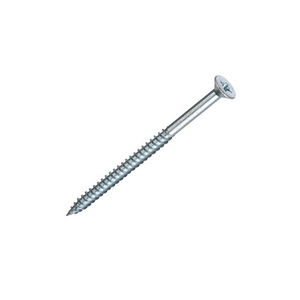 10 X 2.1/2" - (5.0 x 65/50mm) Wood Screw, Twin Thread, Pozi, Countersunk, Bright Zinc Plated - (Box of 200)