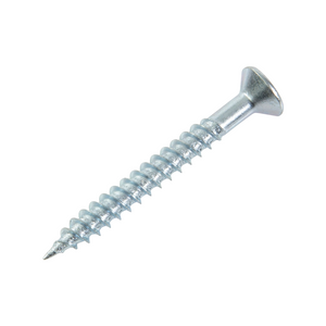 8 X 1.1/2" - (4.0 x 40/30mm) Wood Screw, Twin Thread, Pozi, Countersunk, Bright Zinc Plated - (Box of 200)